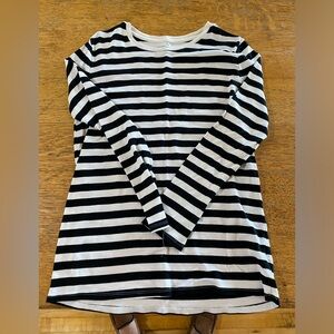 Cute women’s black and white striped long sleeve